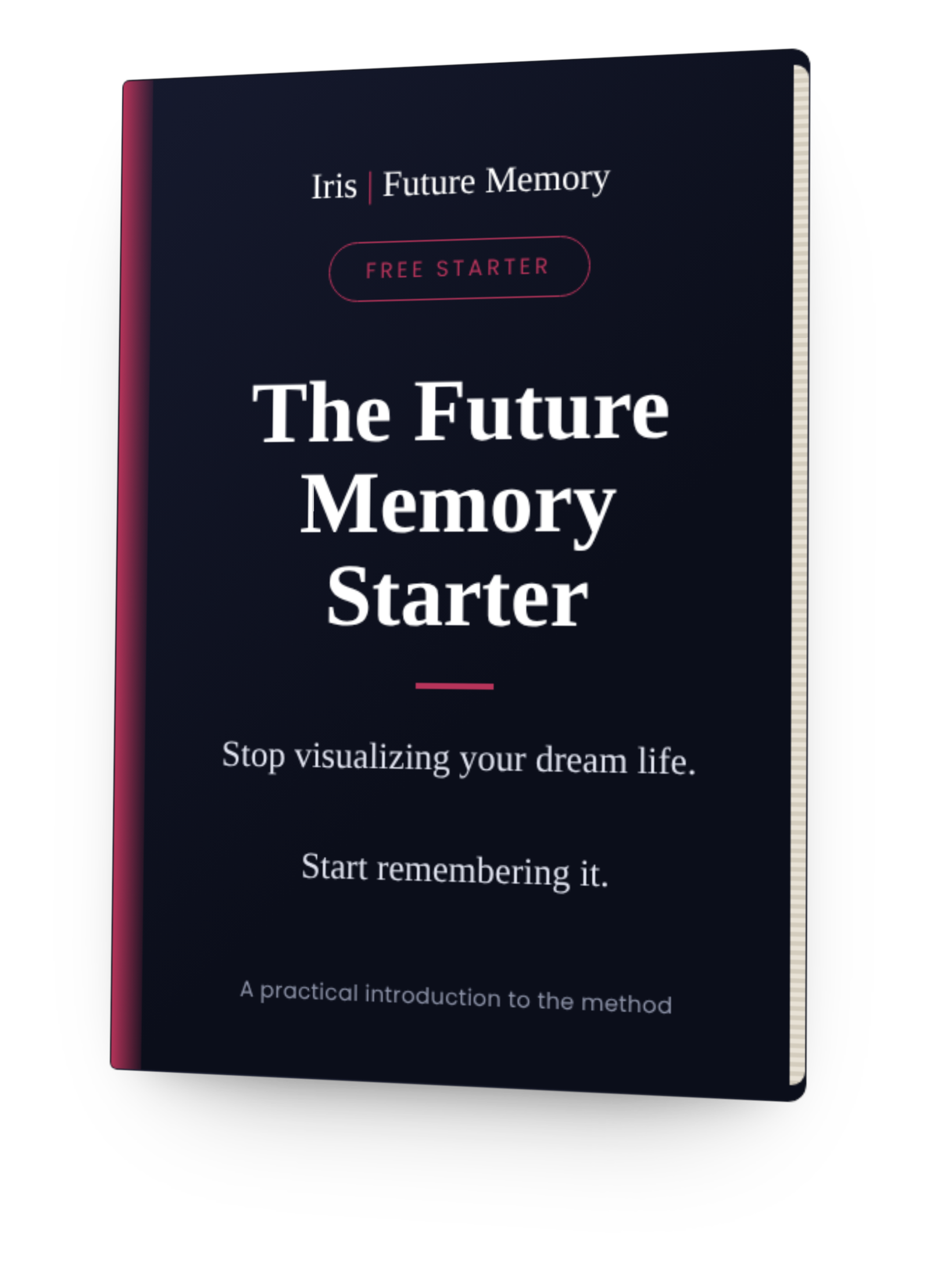 Iris Future Memory Starter free PDF journal cover for writing your first Future Memory